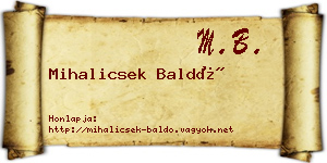 Mihalicsek Baldó névjegykártya